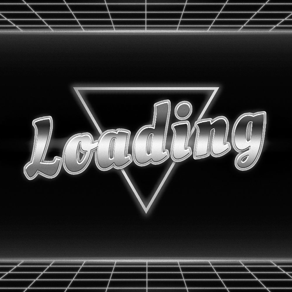 Loading neon grid word typography