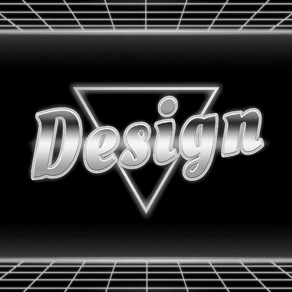 Neon grid  pattern design word typography
