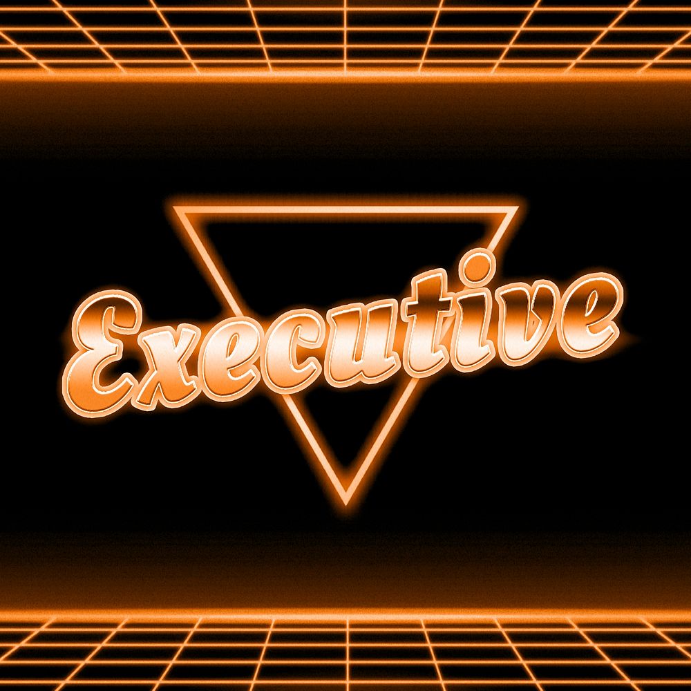Retro 80s executive word grid line typography
