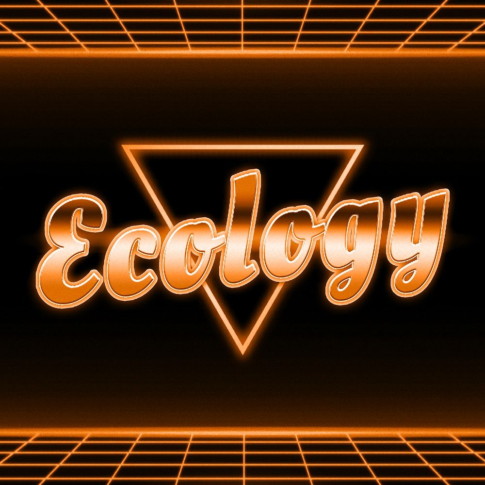 Orange retro ecology neon typography