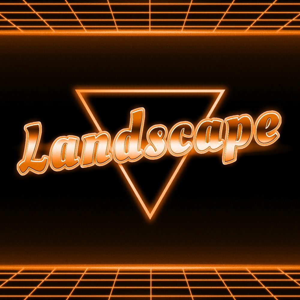 80s grid landscape neon typography