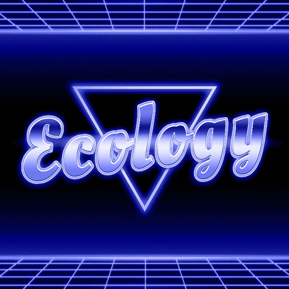 Monochrome blue grid ecology neon typography