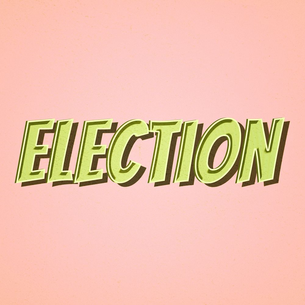Election word retro font style illustration