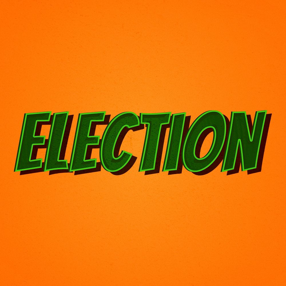 Election word retro style typography illustration