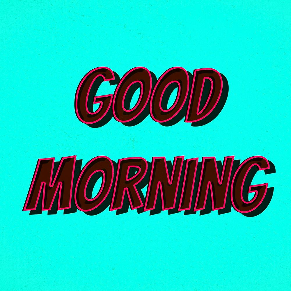 Good morning retro shadow typography illustration