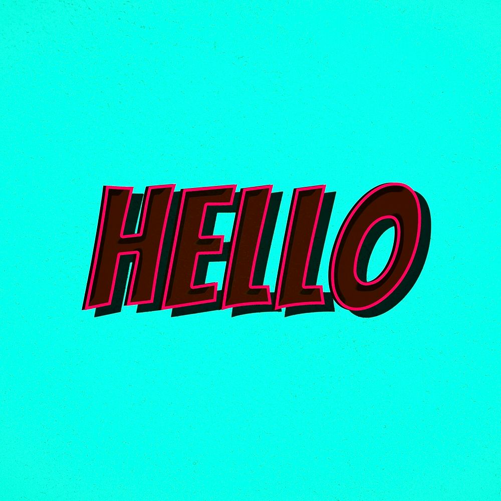 Hello word retro style typography illustration
