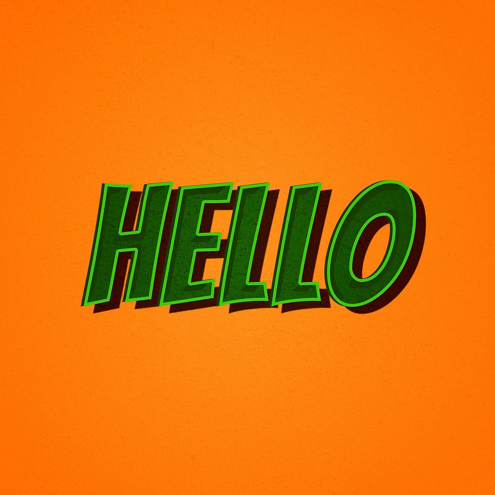 Hello retro style typography illustration