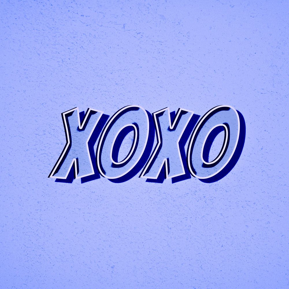 XOXO word retro font style illustration