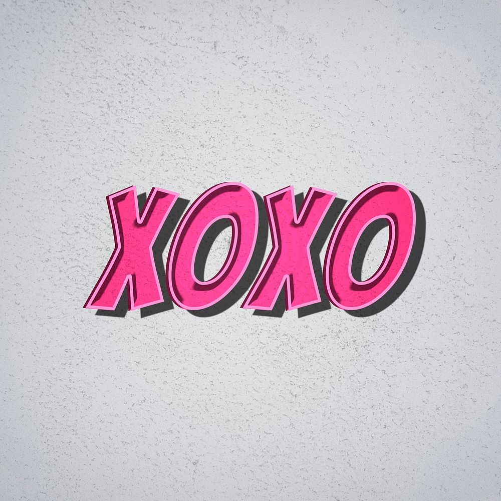 XOXO retro style typography illustration