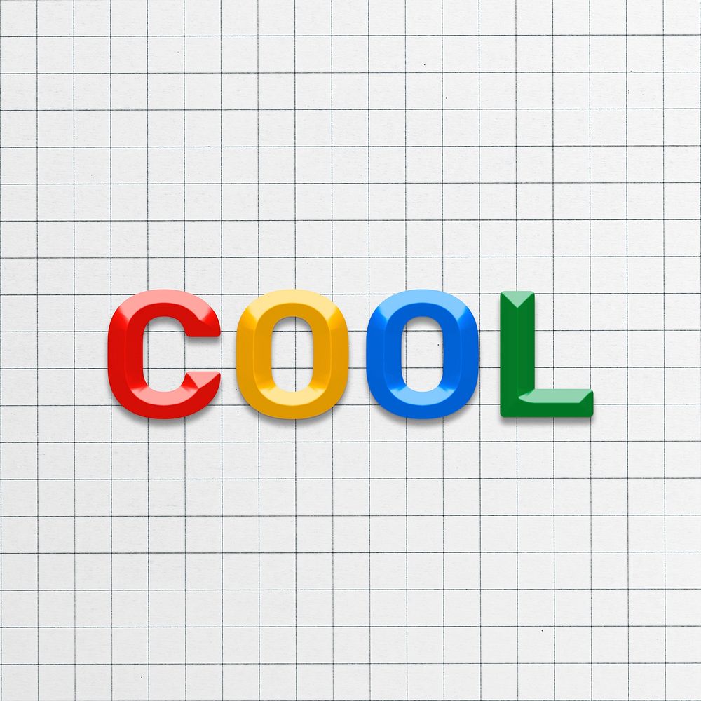 Cool word 3d effect colorful typography