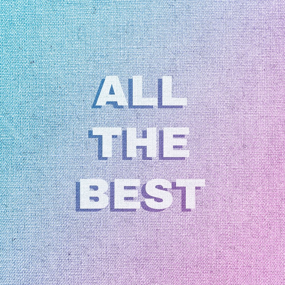 All the best text pastel shadow font