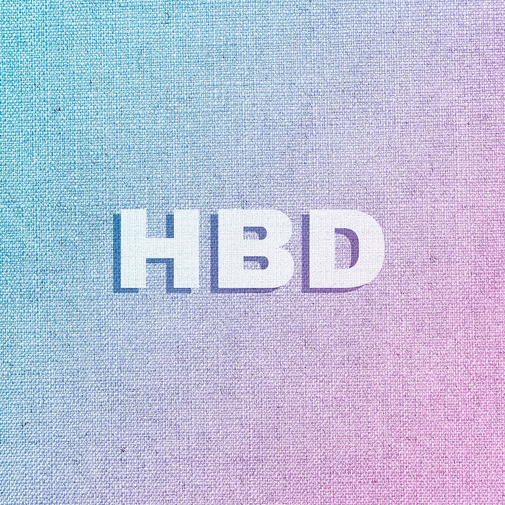 HBD lettering pastel shadow font