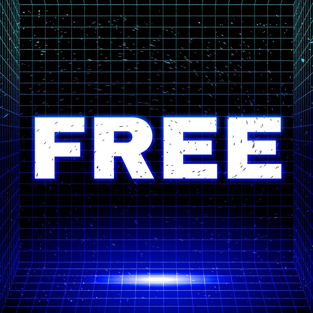 Dark neon grid free futuristic bold font