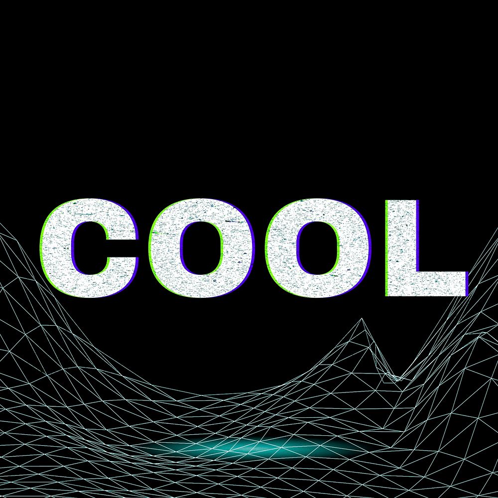 Synthwave vortex neon cool text typography