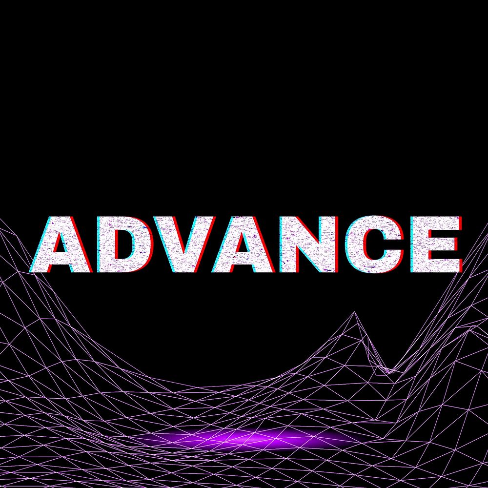 Dark neon grid advance futuristic bold font
