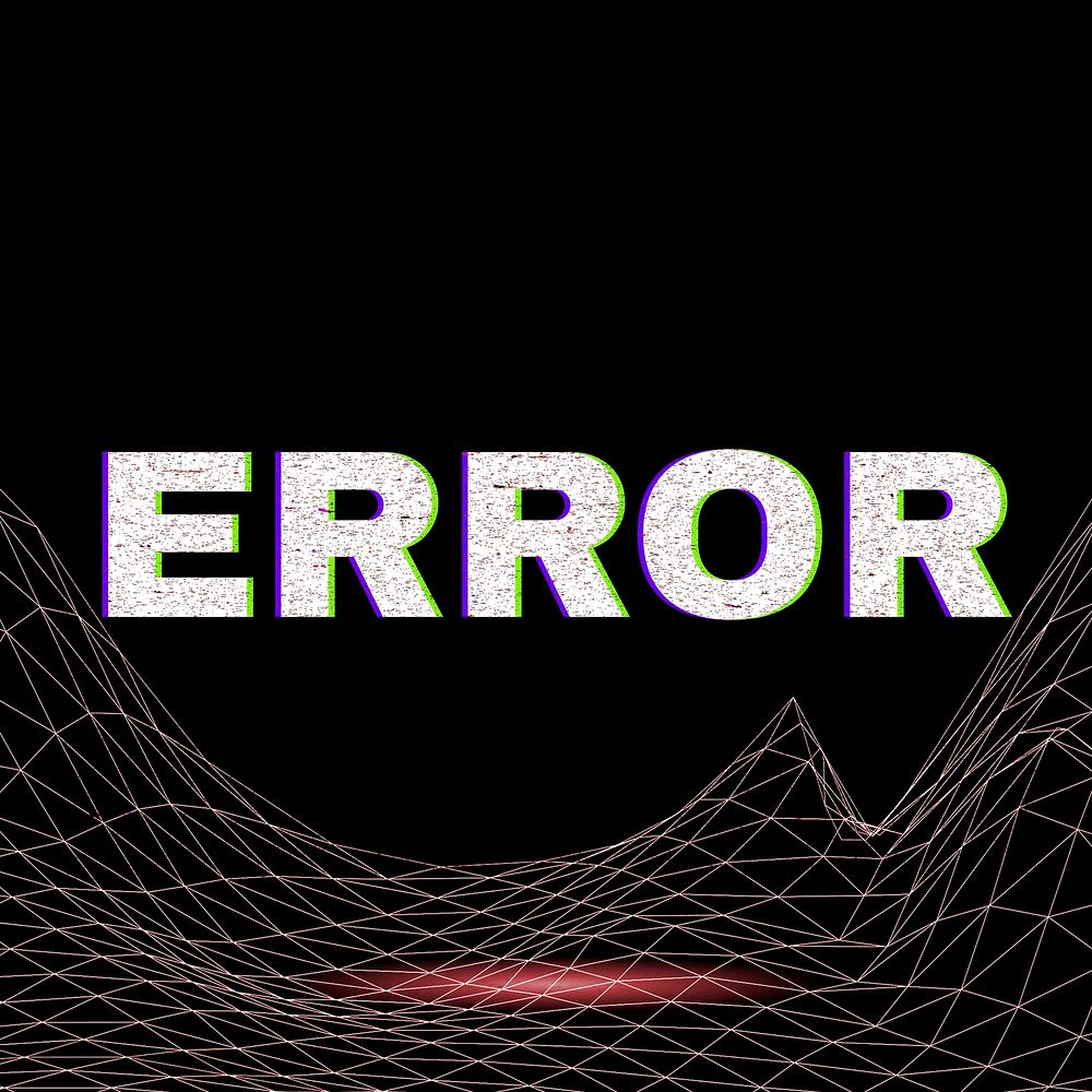 Synthwave neon error text typography font