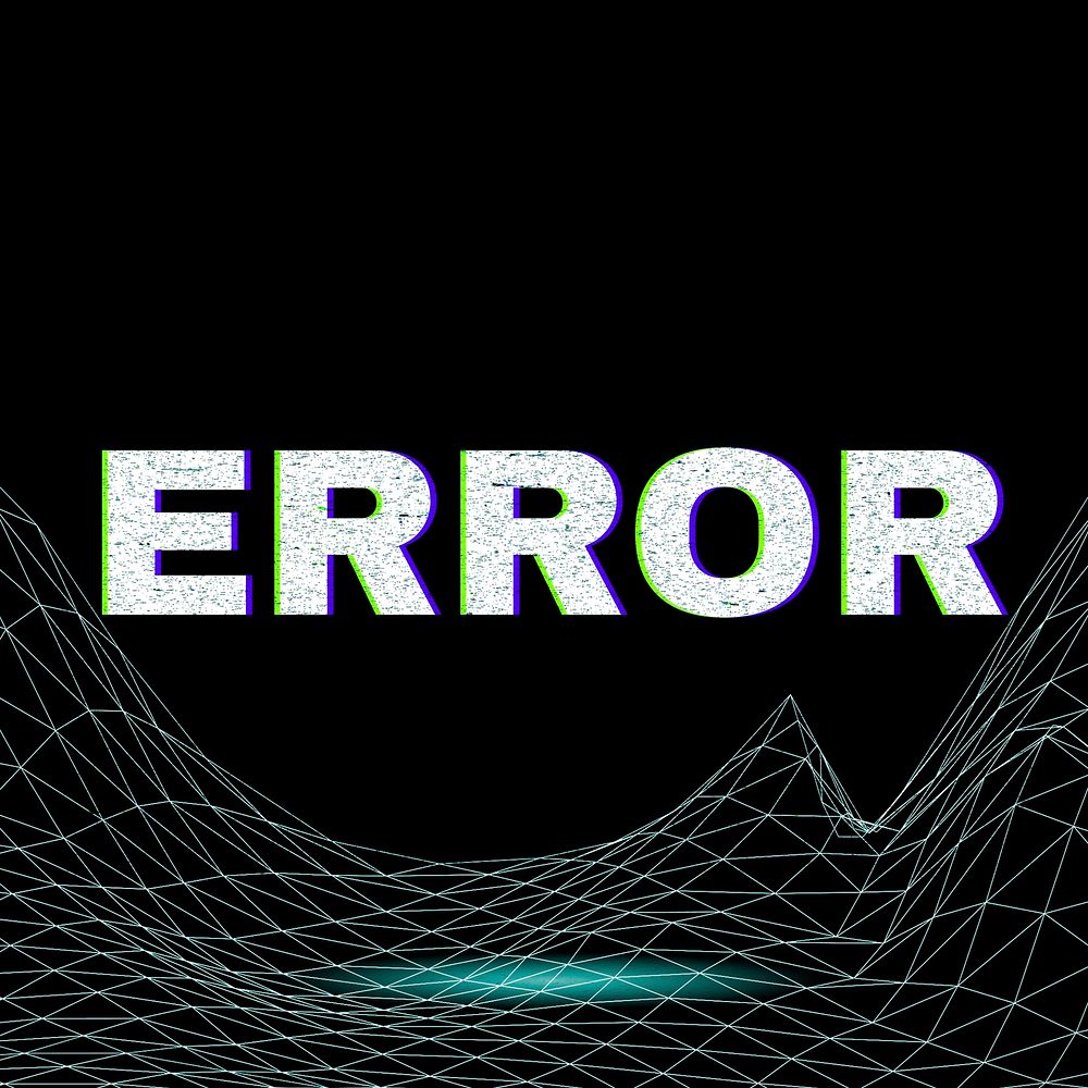 Synthwave neon error text typography font