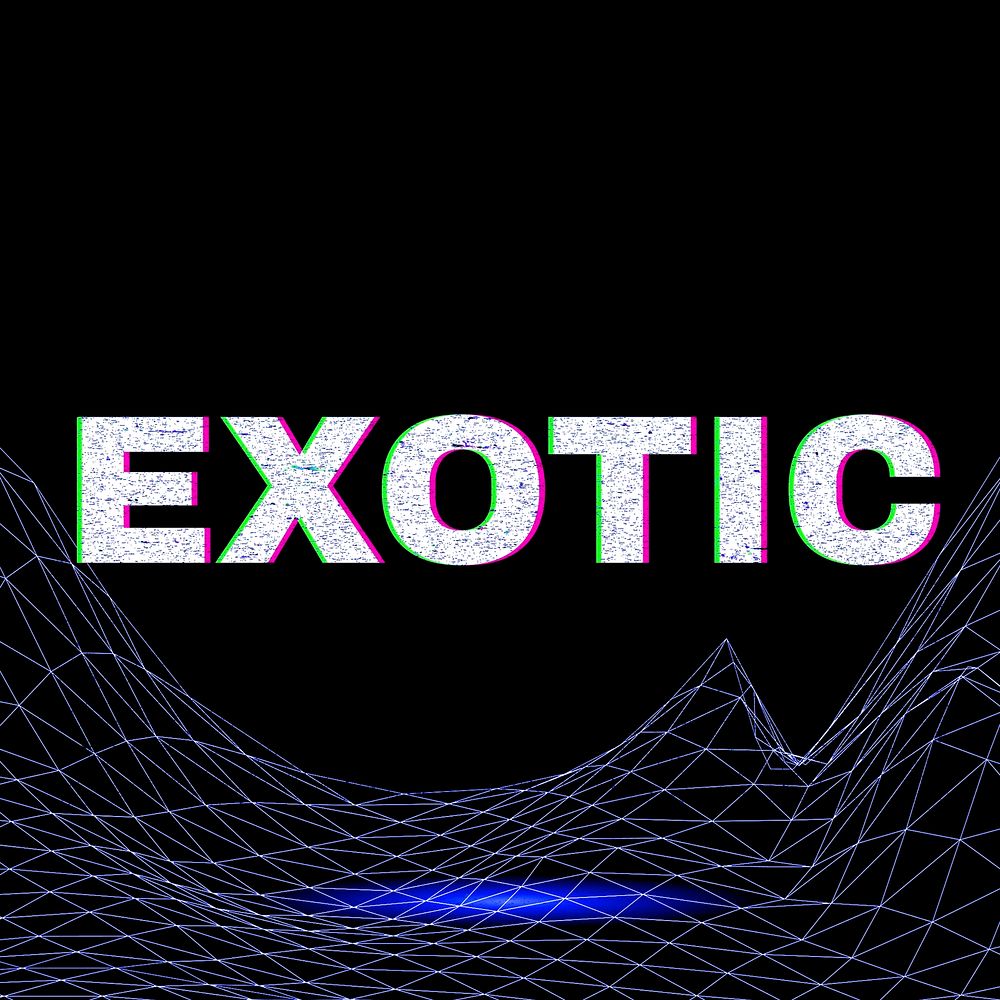 Futuristic tech exotic neon word typography