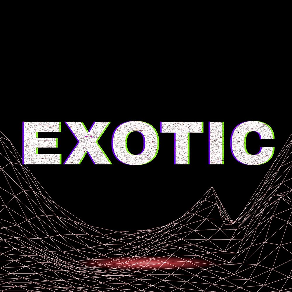 Futuristic tech exotic neon word typography