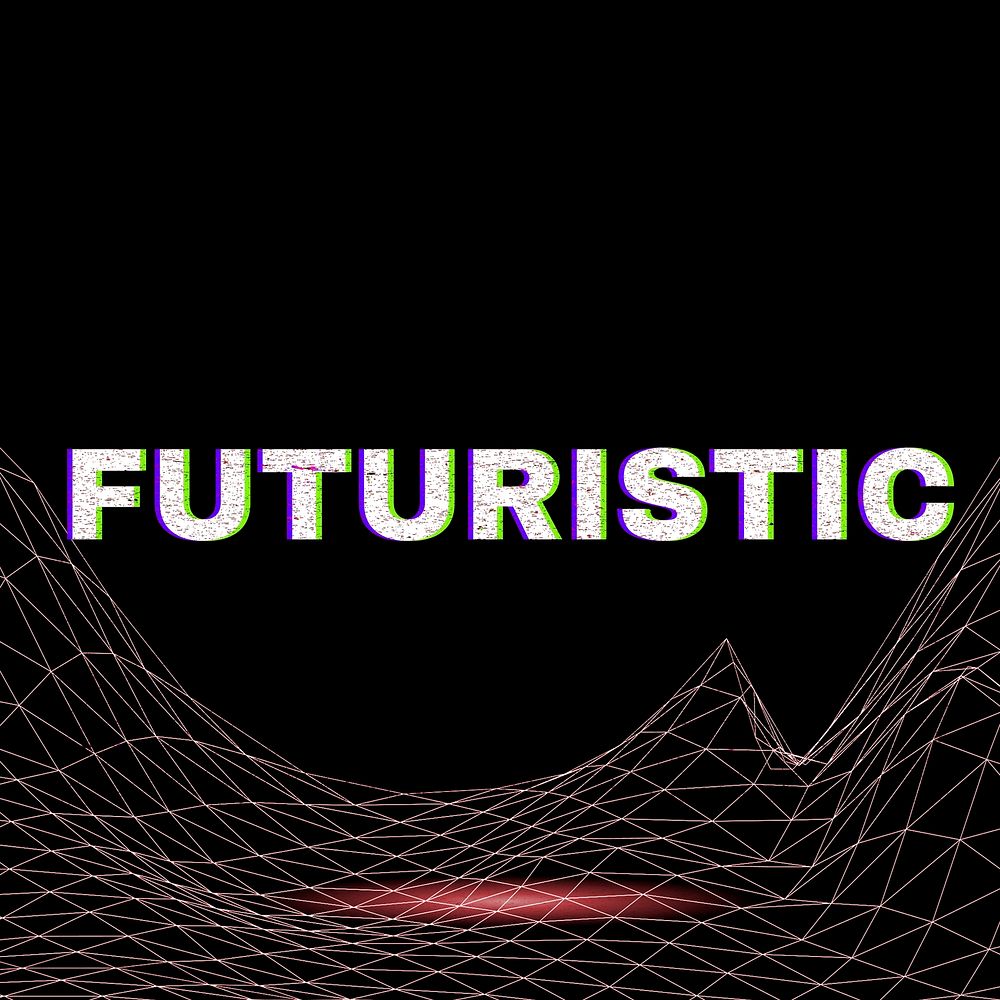 Synthwave neon futuristic text typography