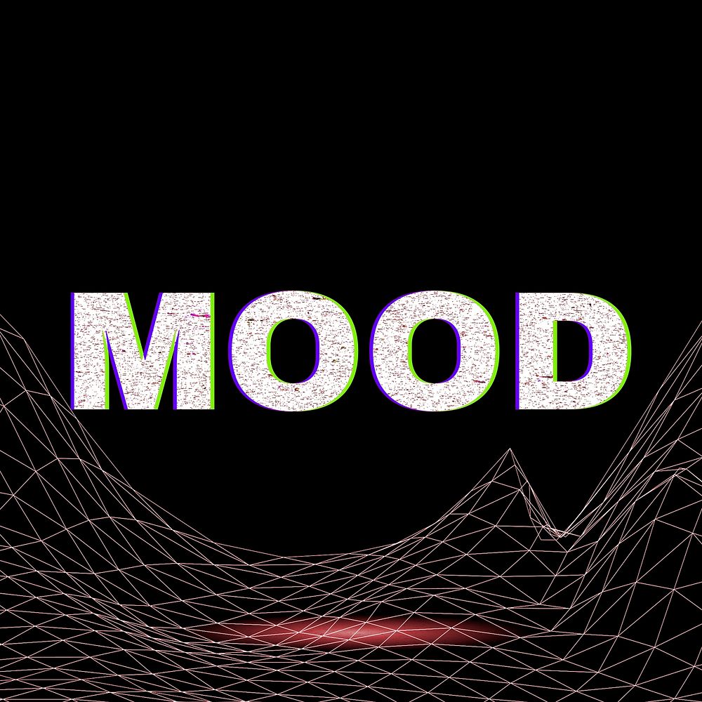 Dark neon grid mood futuristic bold font