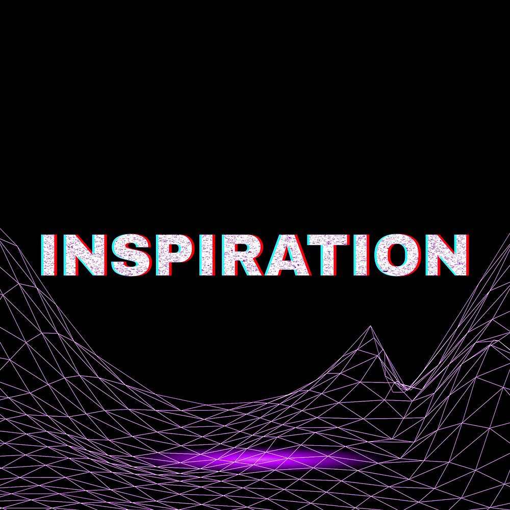Futuristic inspiration neon word typography