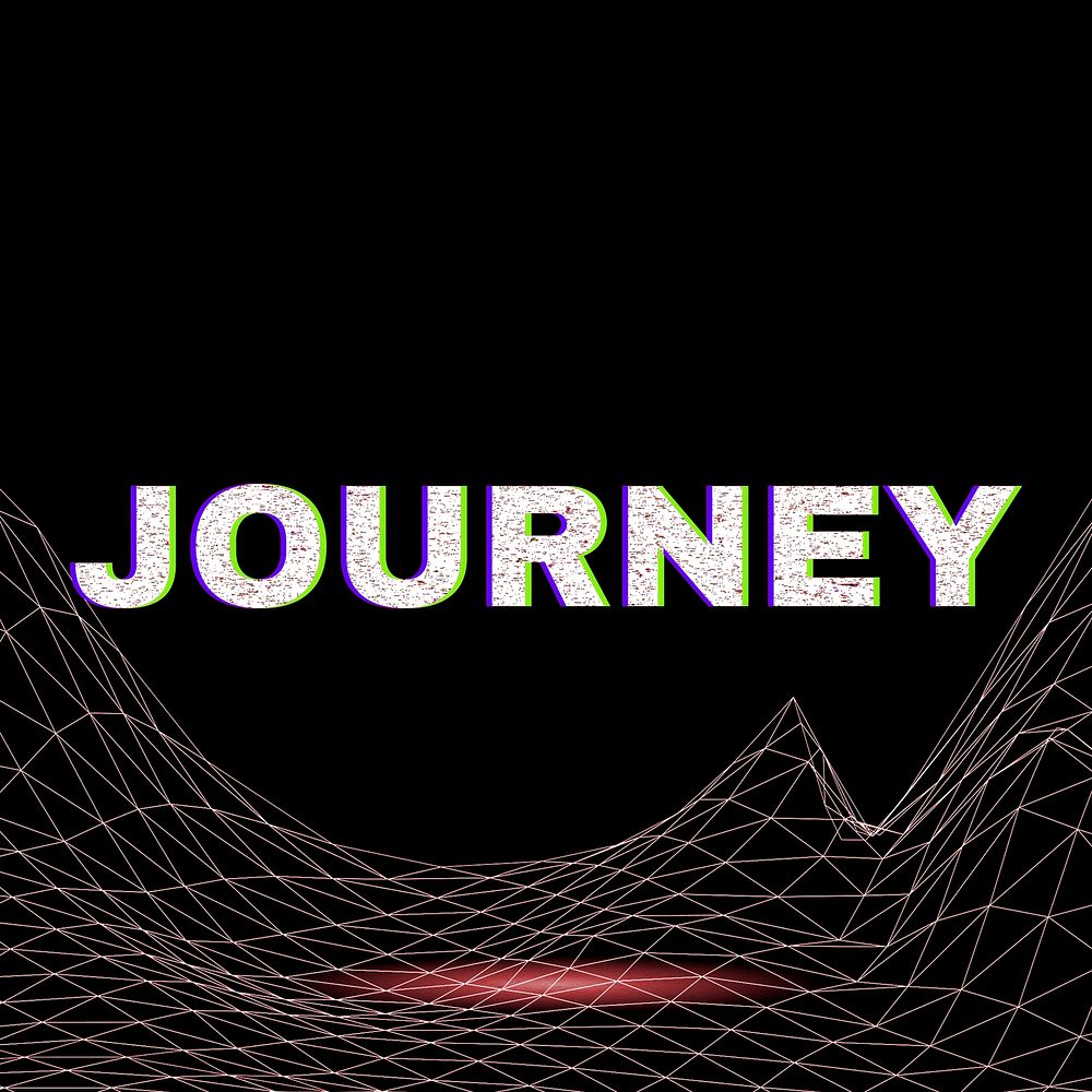 Neon futuristic journey grid style text typography