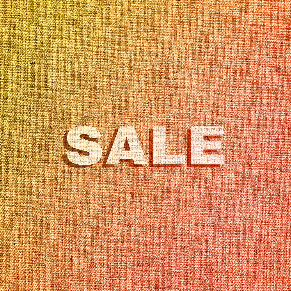 Sale lettering fabric texture typography