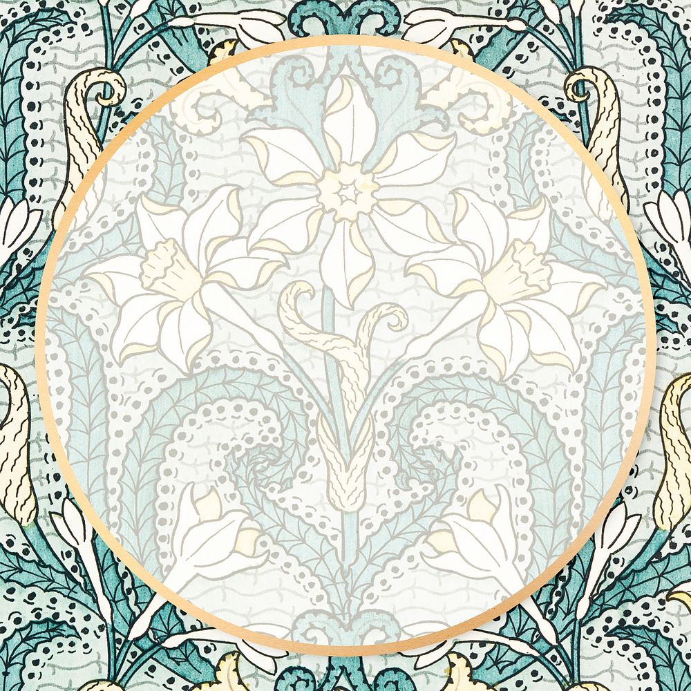 Vintage floral patterned frame vector 