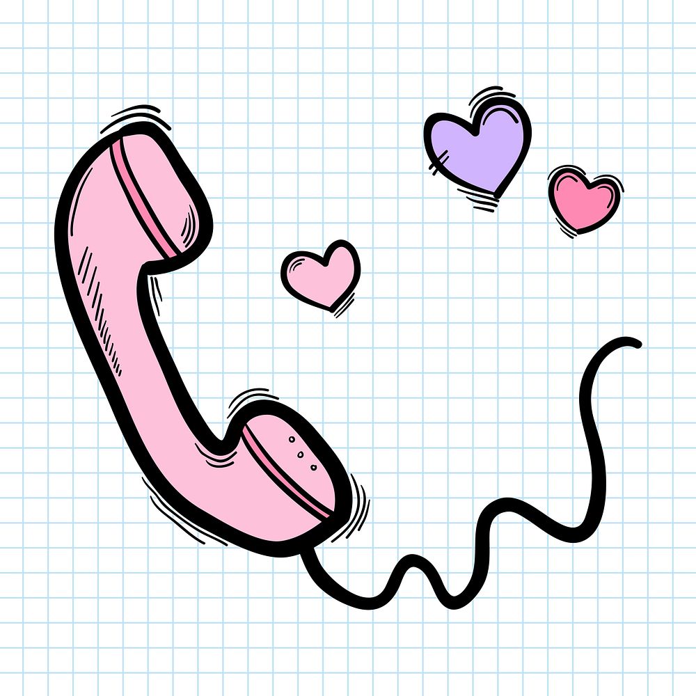 Telephone pastel doodle cartoon clipart