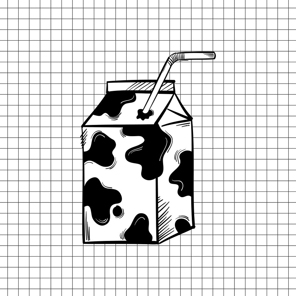 Milk carton pastel doodle cartoon clipart
