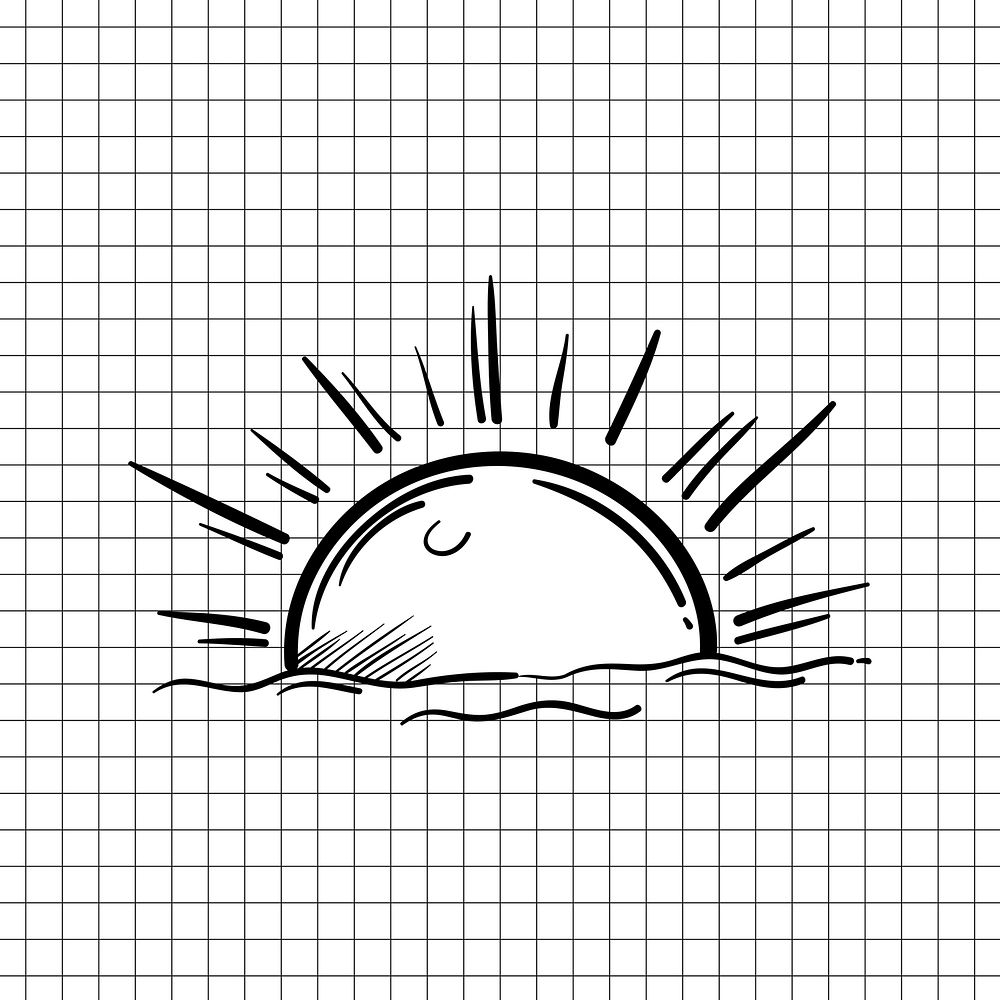 Png sun cartoon doodle hand drawn sticker