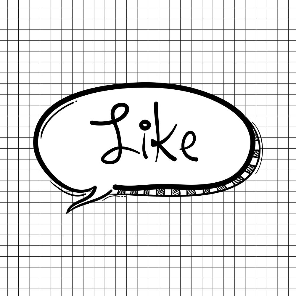 Psd like word cloud cartoon doodle hand drawn sticker