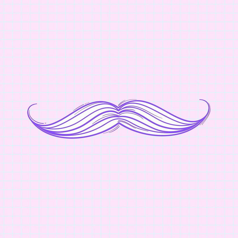 Psd mustache doodle cartoon teen sticker
