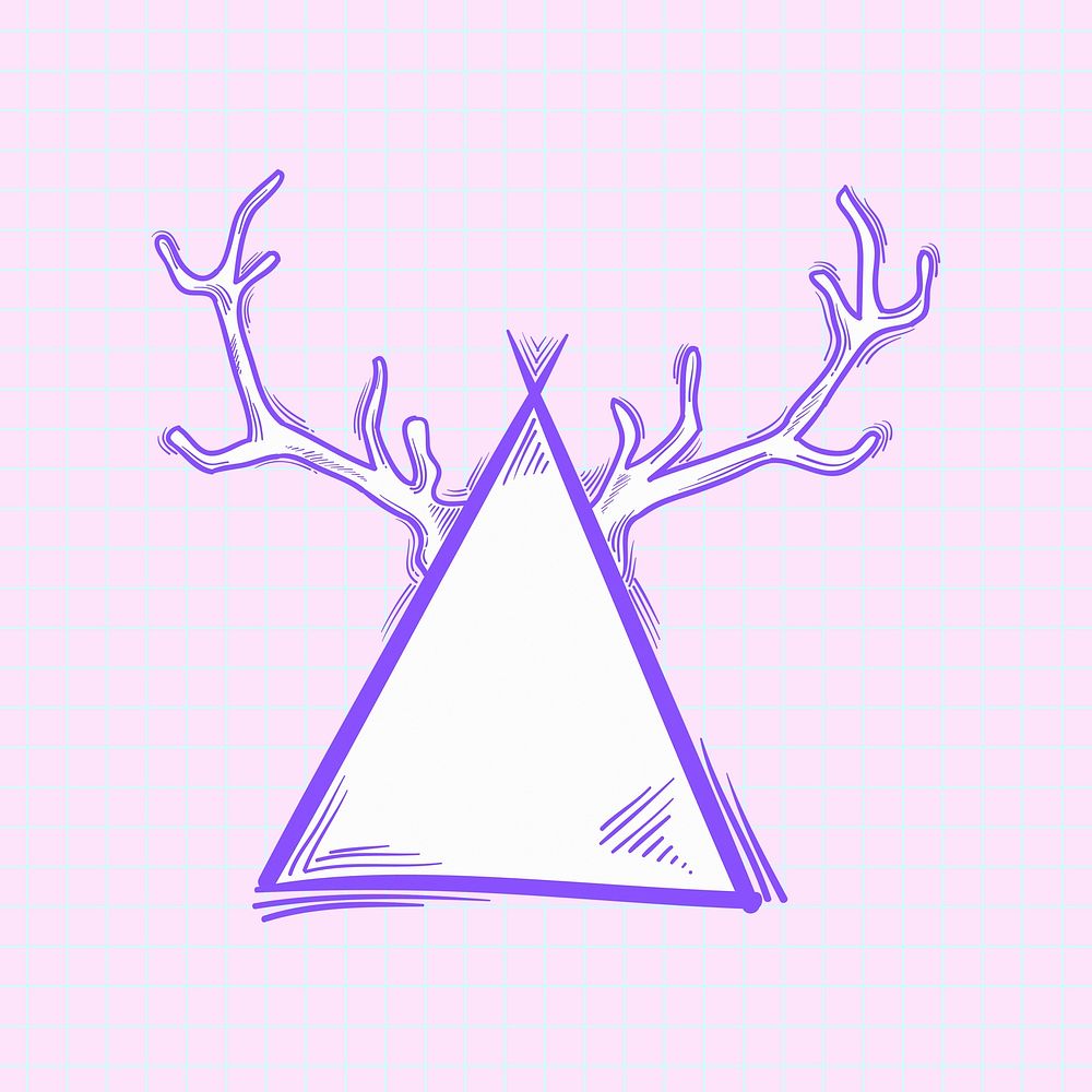 Psd triangle horn doodle cartoon teen sticker
