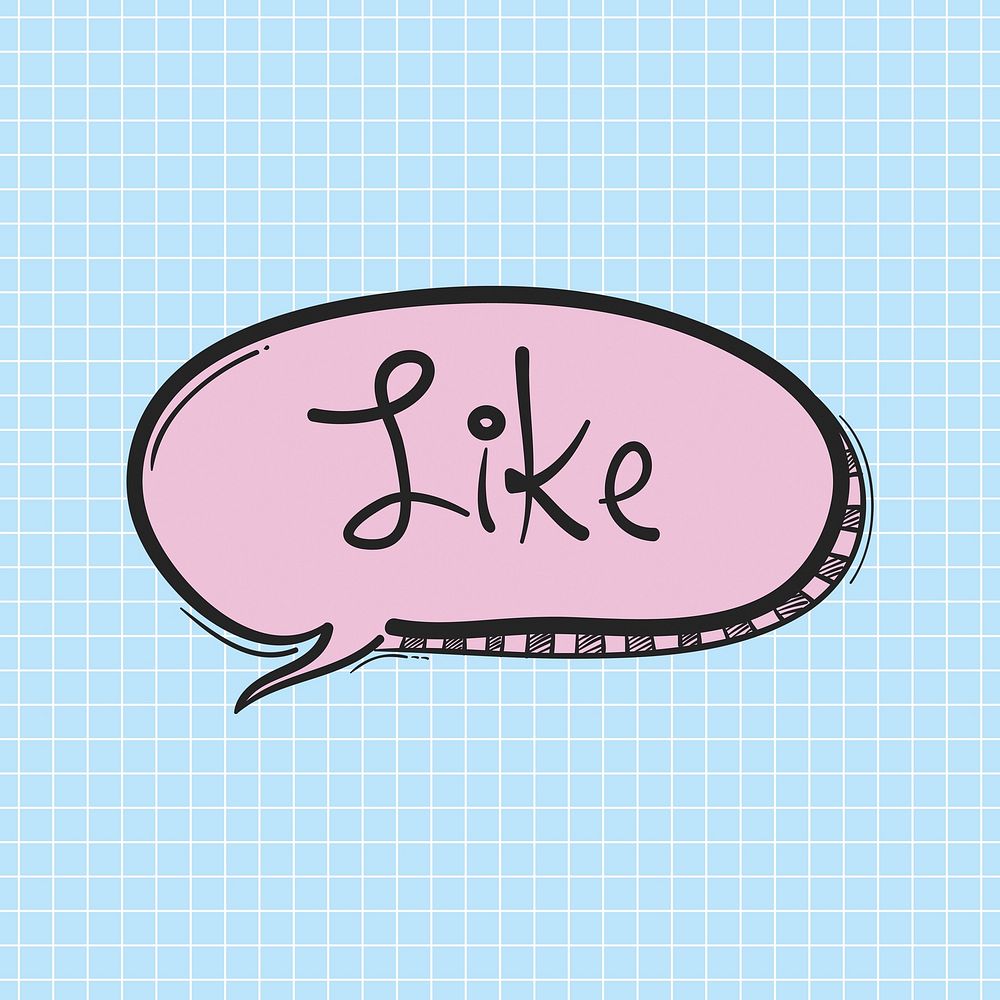 Psd like word cloud doodle cartoon teen sticker