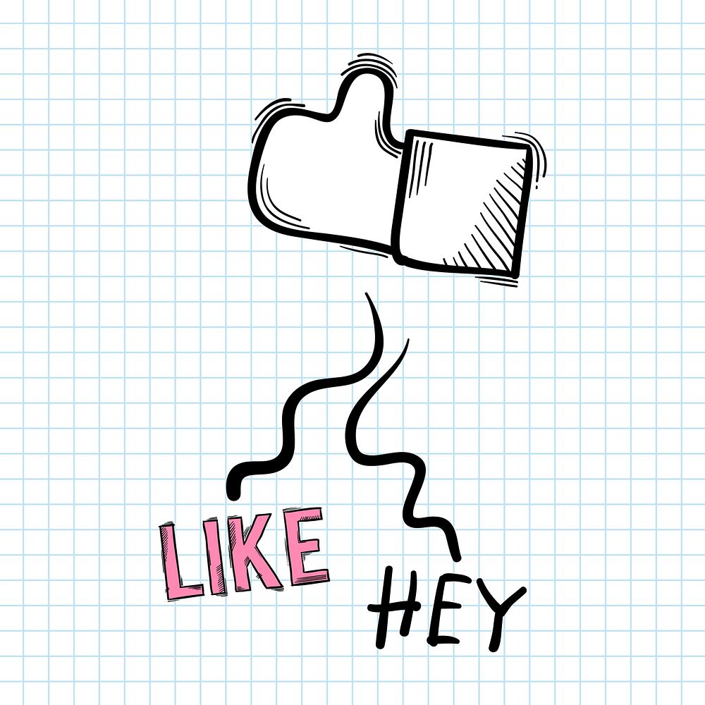 Like icon funky hand drawn doodle cartoon clipart 