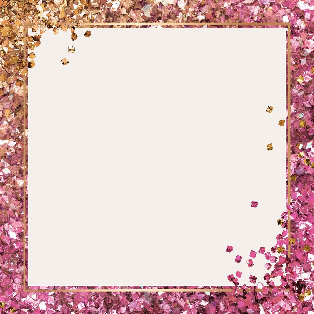 Shiny frame vector pink gradient background