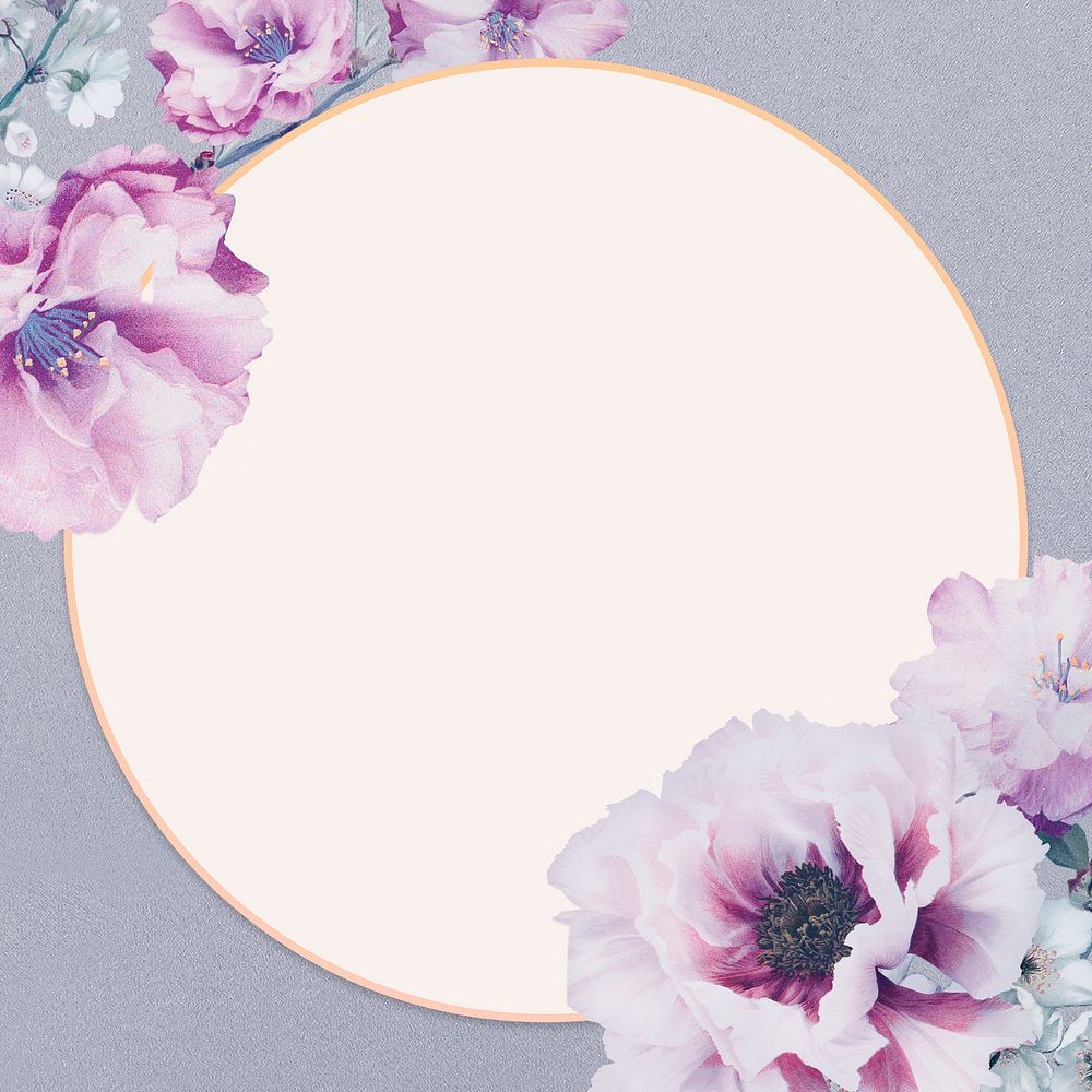 Cherry blossom frame design lavender border