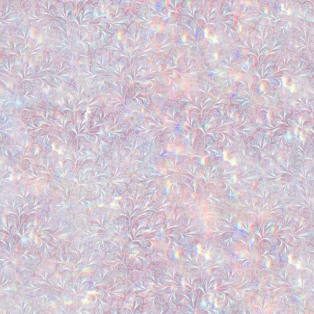 Nature holographic pattern remix from artwork by William Morris