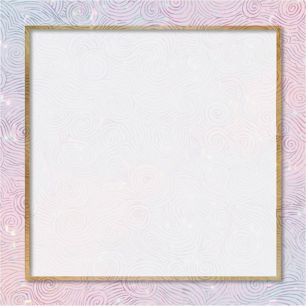 Vintage vector pastel holographic frame remix from artwork by William Morris