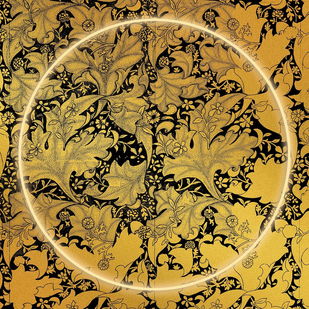 Vintage floral frame pattern remix from artwork by William Morris