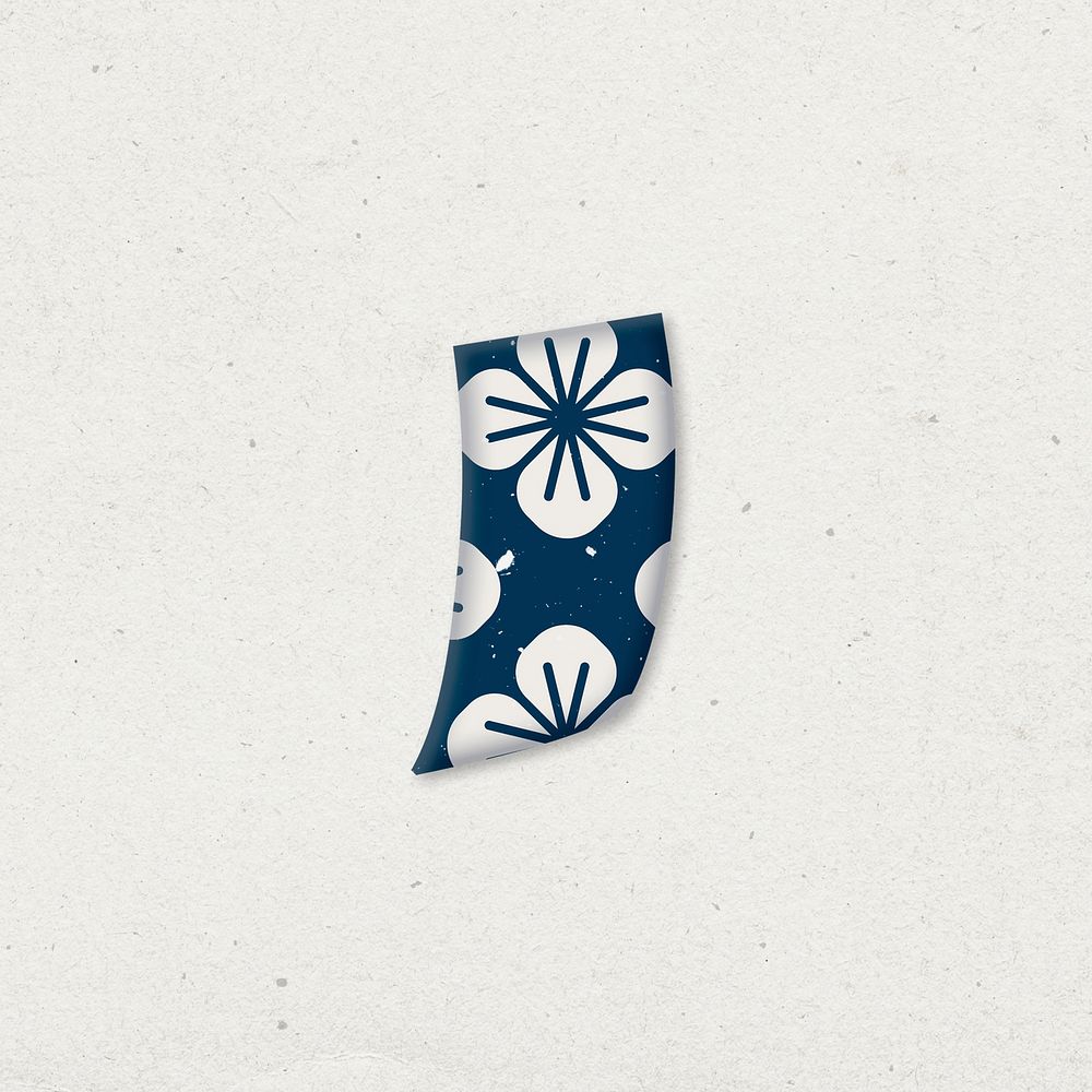 Psd comma symbol japanese floral inspired pattern typography
