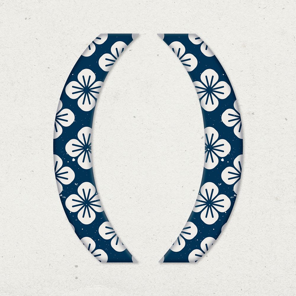 Psd bracket symbols floral japanese inspired pattern typography