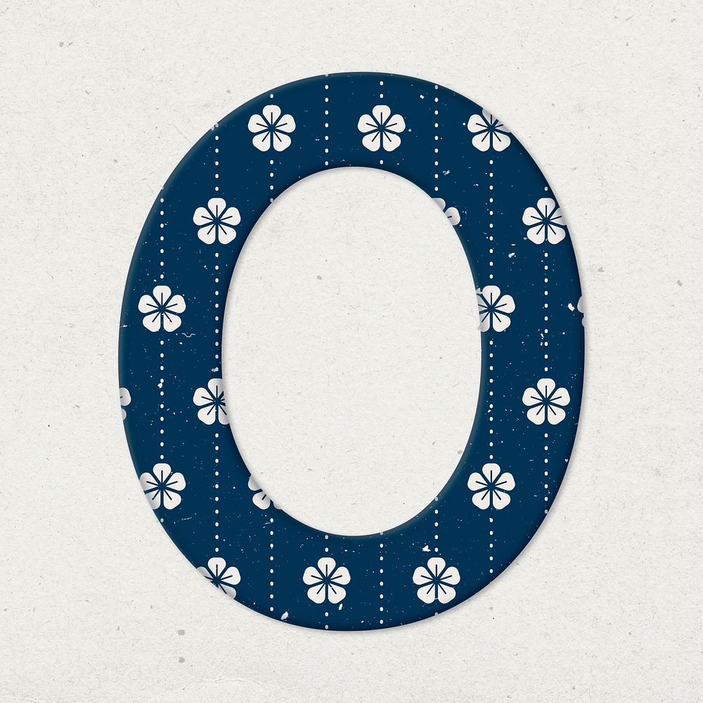 Blossom pattern zero psd Japanese inspired number typography