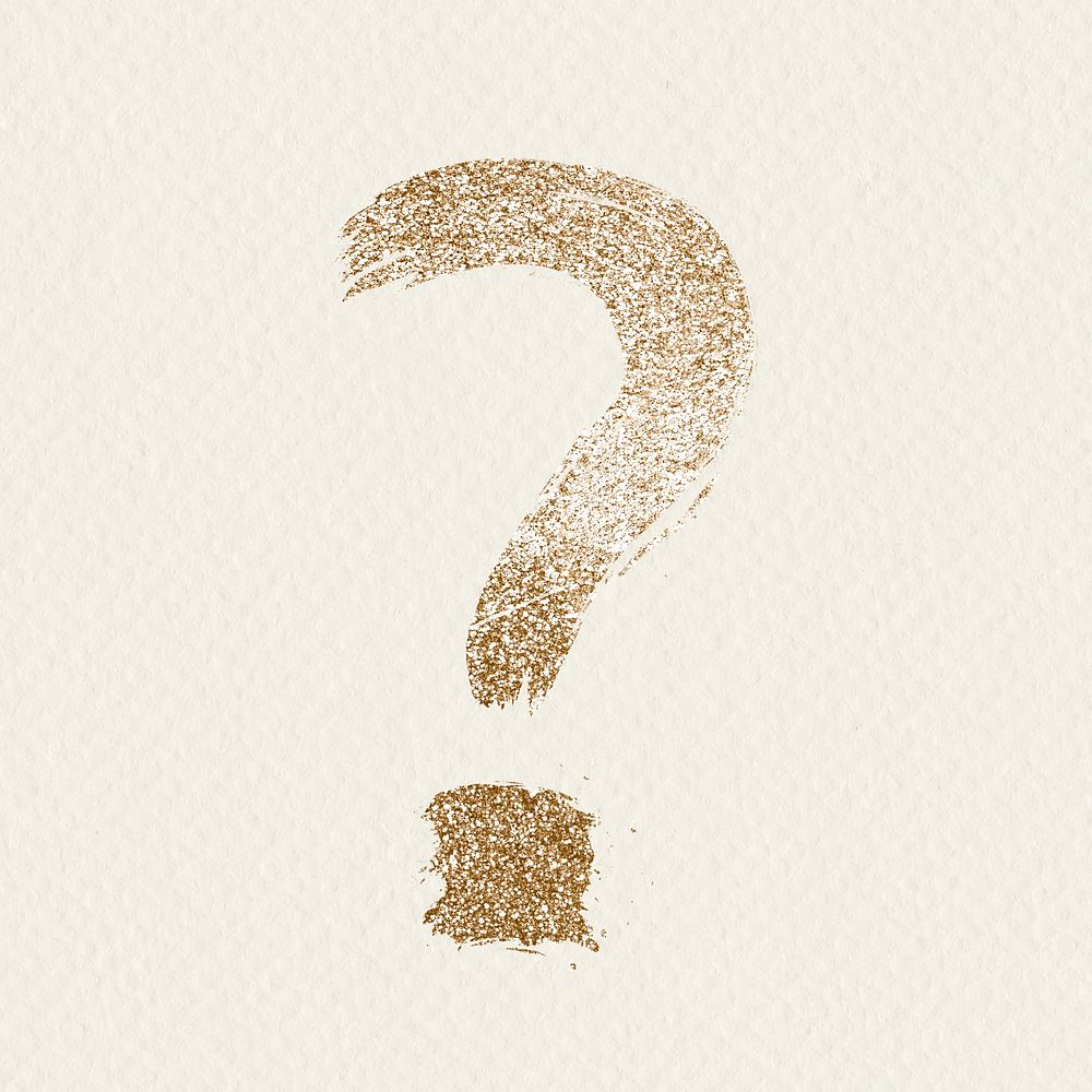 Gold question mark psd painted glitter font