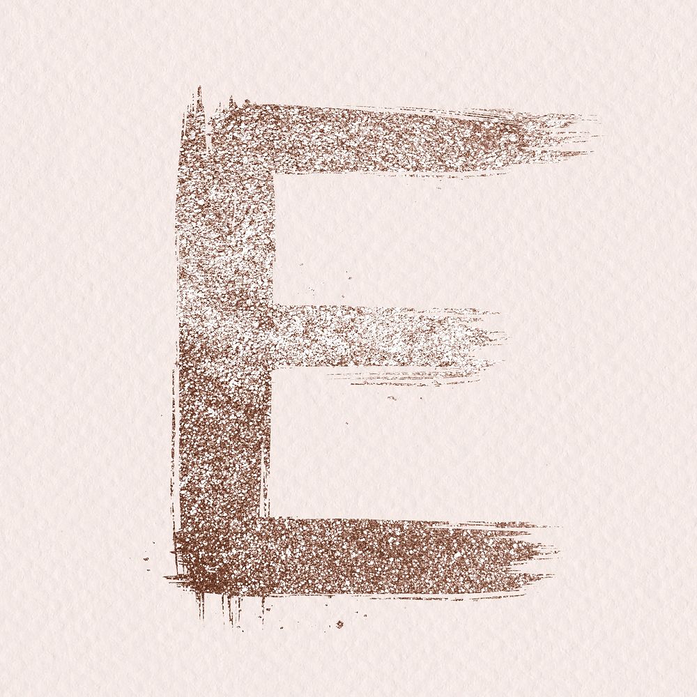 Glitter e psd letter rose gold painted typography
