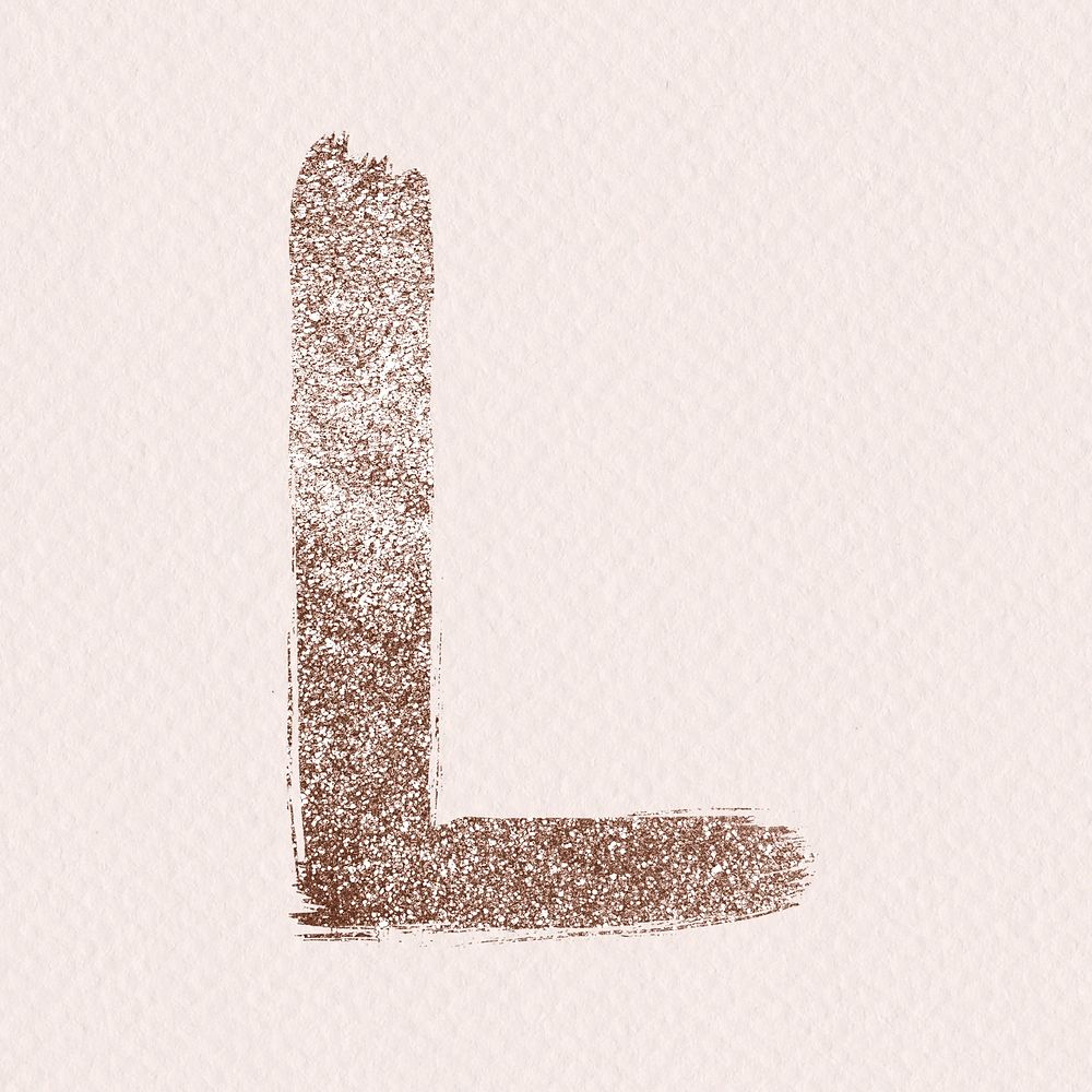 Glitter l psd letter rose gold painted typography