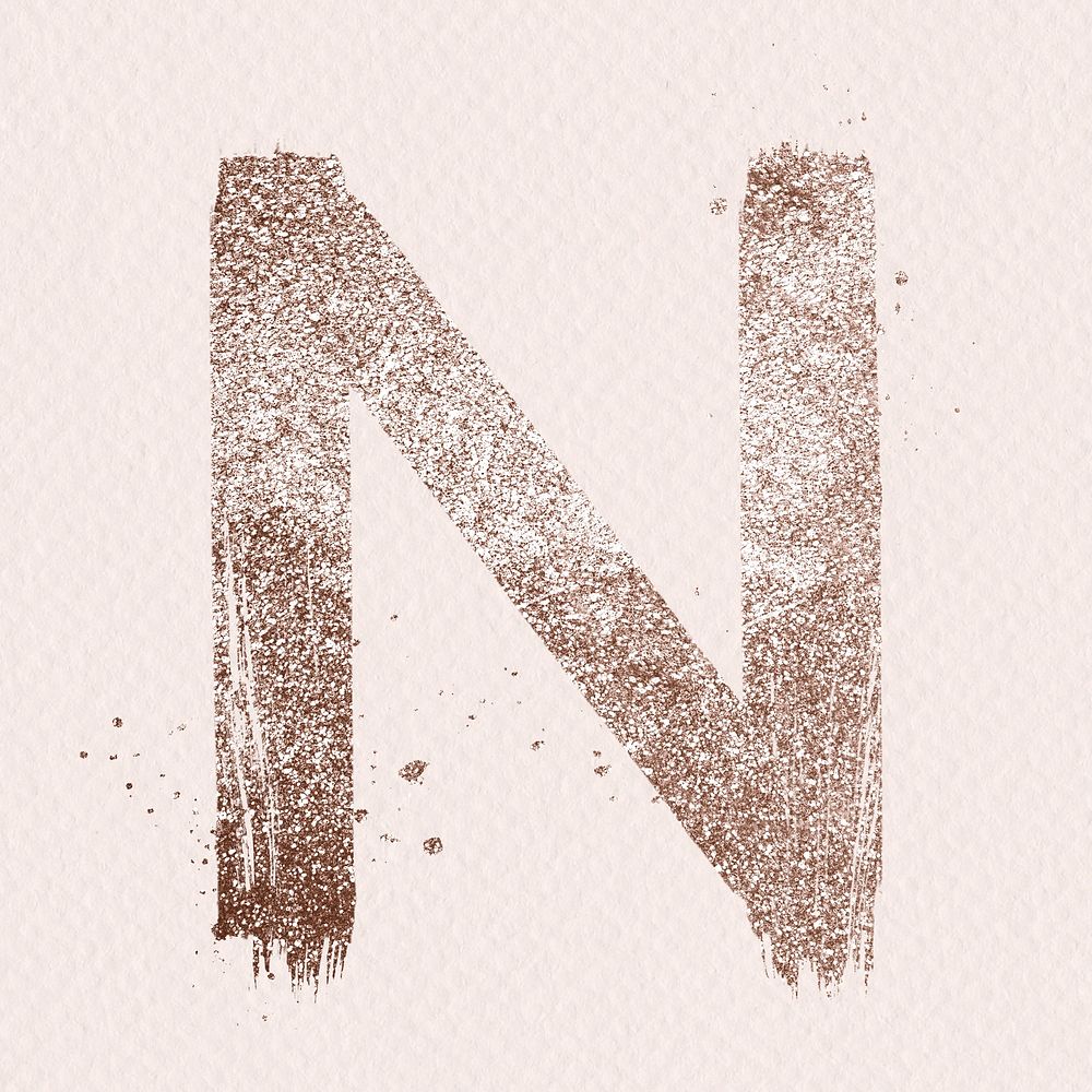 Glitter n letter psd painted rose gold typography