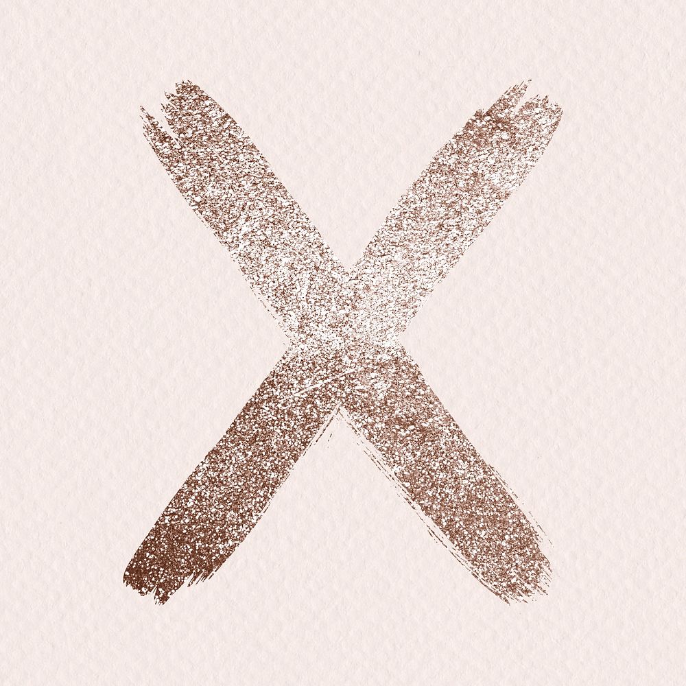 Glitter x psd letter rose gold painted typography